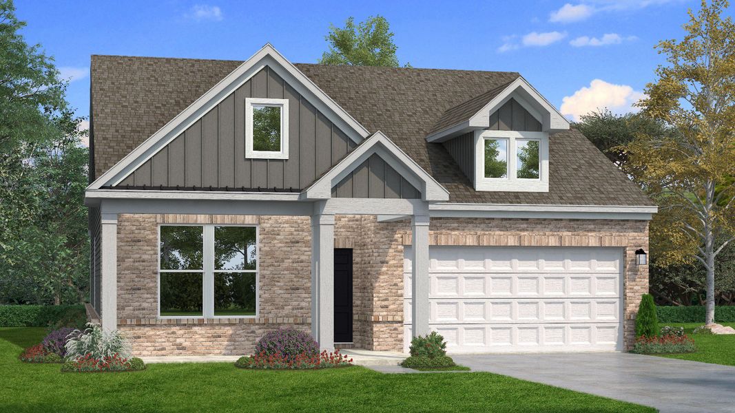 Representative exterior photo of a completed home built from the Avondale by DRB Homes in McClure Farms, Columbia, TN (Image 10). Representative exterior photo of a completed home built from the Avondale by DRB Homes in McClure Farms, Columbia, TN (Image 10).