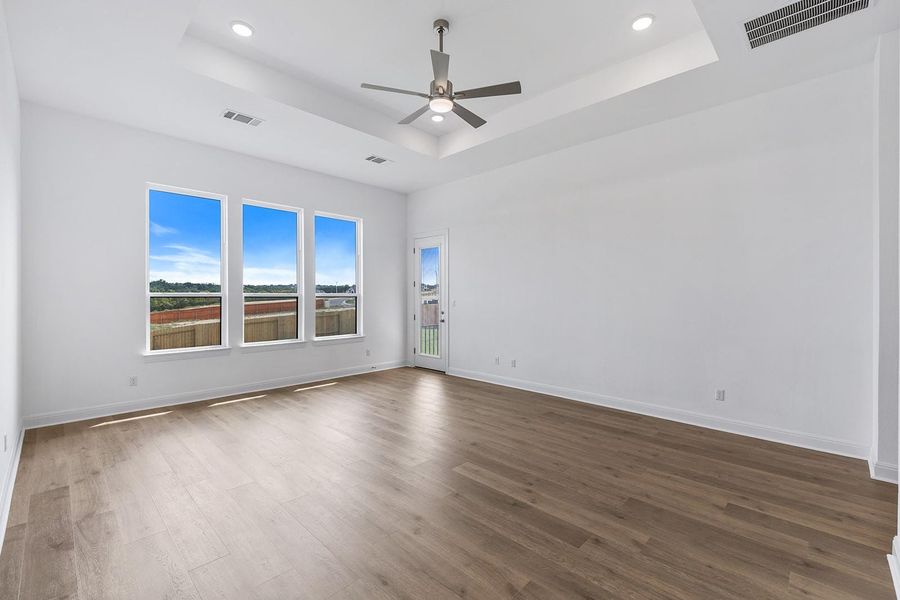 Spacious, unfurnished interior of a new home in Lariat - 80', Liberty Hill (Image 25). Spacious, unfurnished interior of a new home in Lariat - 80', Liberty Hill (Image 25).