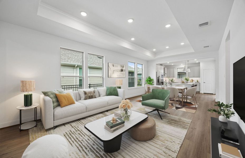 Furnished interior view inside a new home in Del Webb in Chambers Creek, Willis (Image 10).