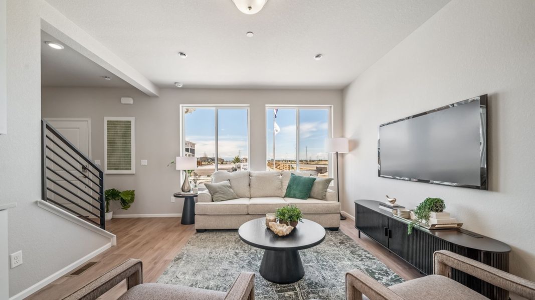 Furnished interior view inside a new home in Reunion, Commerce City (Image 16). Furnished interior view inside a new home in Reunion, Commerce City (Image 16).