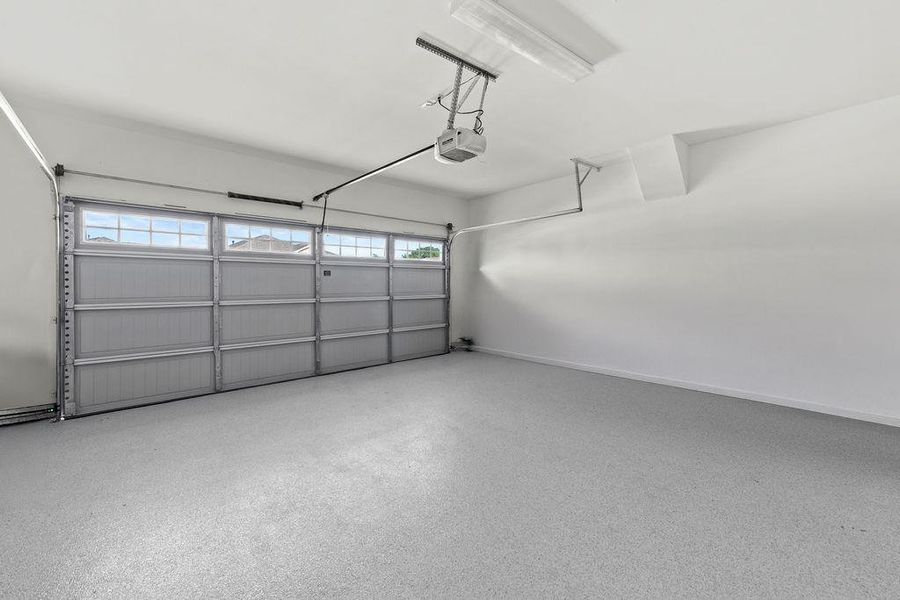 Garage, patio, and porch have epoxy flooring
