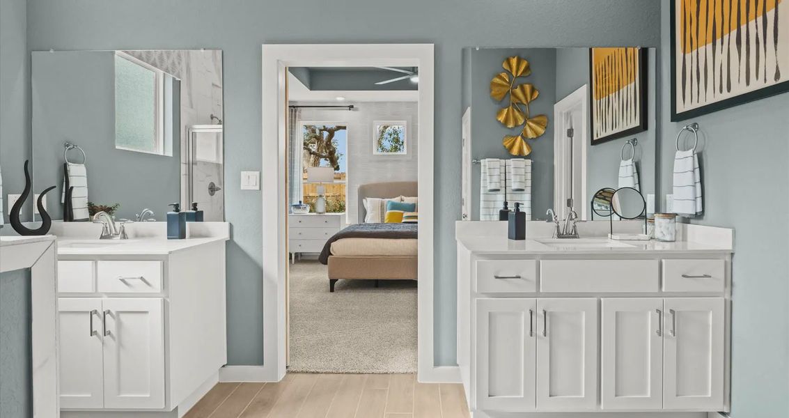 Representative furnished interior of a home built from the Davis by Chesmar Homes in Stream Waters, Buda (Image 18).