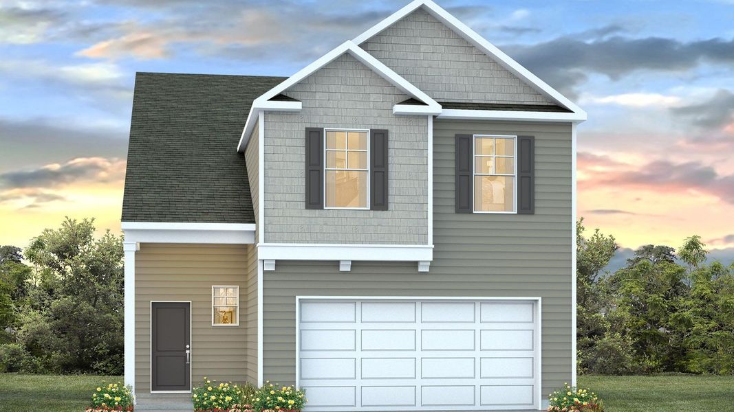 Representative exterior photo of a completed home built from the WREN by D.R. Horton in Livingston Woods, Irmo, SC (Image 2). Representative exterior photo of a completed home built from the WREN by D.R. Horton in Livingston Woods, Irmo, SC (Image 2).