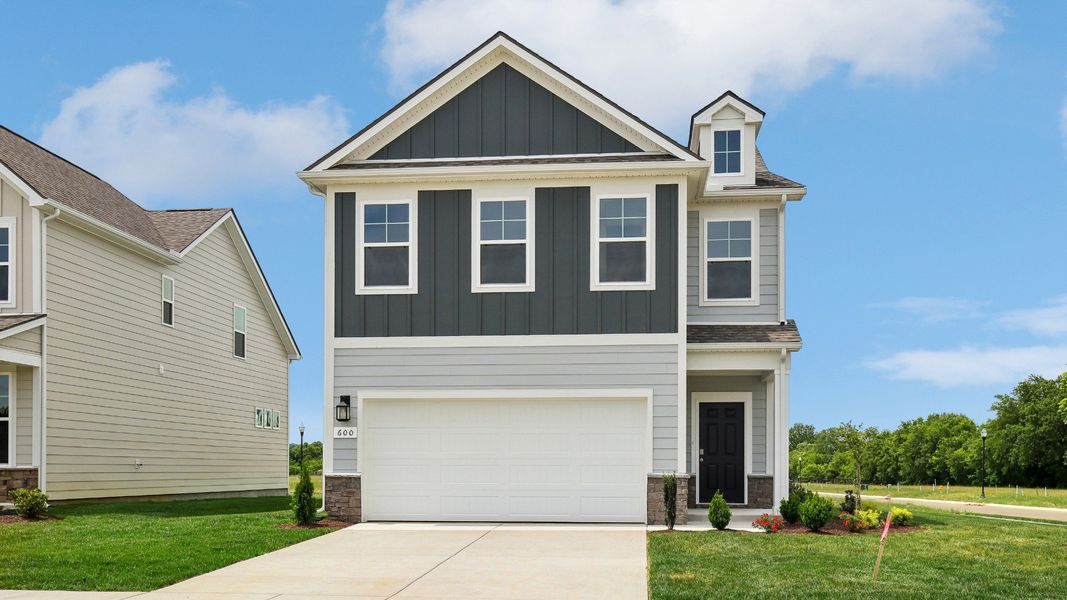 Exterior of Juniper plan home built at Bearwood in Mt. Pleasant, TN