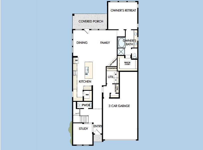 2D floor plan layout for the The El Paso by David Weekley Homes in Elyson 45', Katy, TX (Image 6). 2D floor plan layout for the The El Paso by David Weekley Homes in Elyson 45', Katy, TX (Image 6).