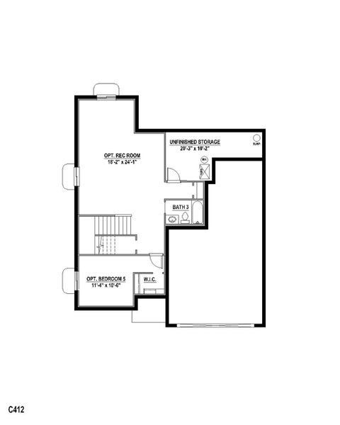 Plan C412 Base Rec Bed