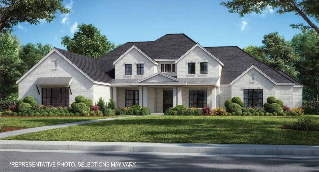 Front exterior of a new home in Hilltop Ranch, Leander, TX, highlighting curb appeal (Image 1). Front exterior of a new home in Hilltop Ranch, Leander, TX, highlighting curb appeal (Image 1).