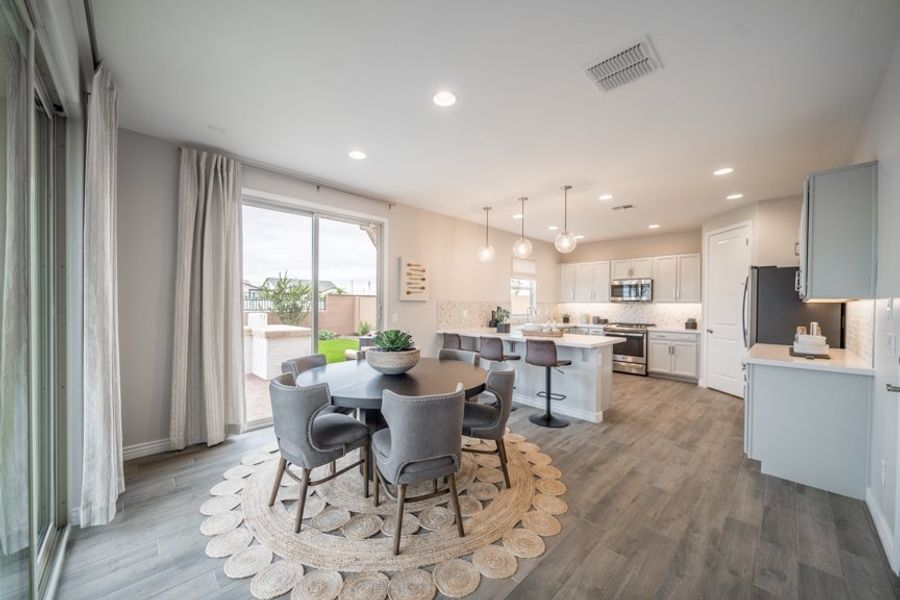 Furnished interior view inside a new home in Hawes Crossing, Mesa (Image 10). Furnished interior view inside a new home in Hawes Crossing, Mesa (Image 10).