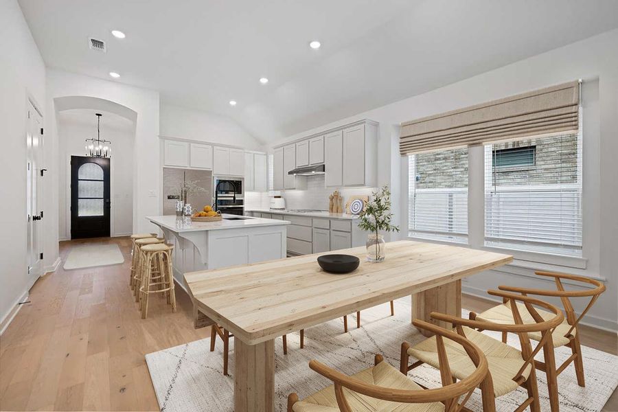 Furnished interior view inside a new home in Wolf Ranch: 46ft. lots, Georgetown (Image 4). Furnished interior view inside a new home in Wolf Ranch: 46ft. lots, Georgetown (Image 4).