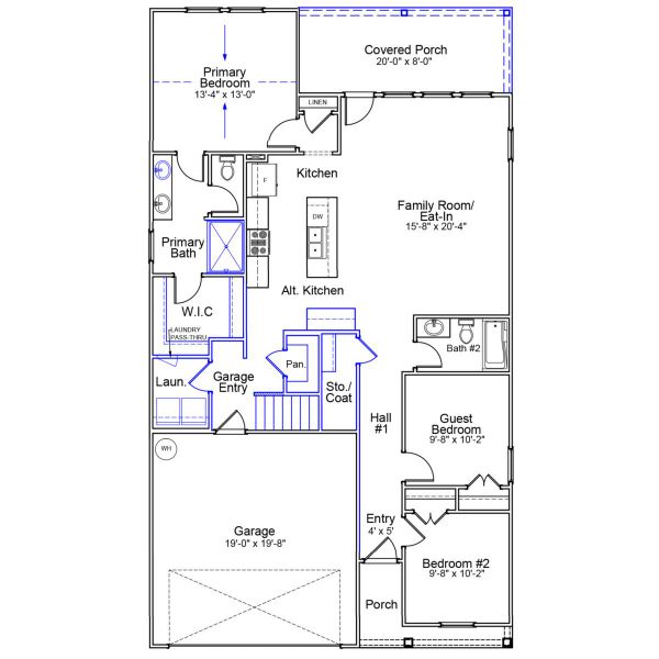 2D floor plan layout of this home in Six Oaks, Summerville, SC (Image 3).
