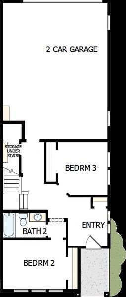 2D floor plan layout of this home in Kinston Mainstreet Townhomes, Loveland, CO (Image 1).
