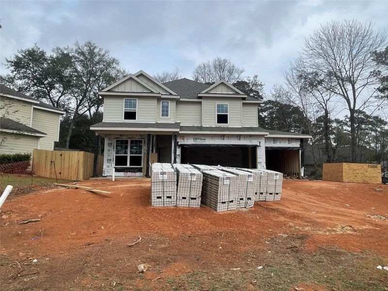 In-progress construction of a new home in Lake Conroe Area Homes, Montgomery, TX (Image 26). In-progress construction of a new home in Lake Conroe Area Homes, Montgomery, TX (Image 26).