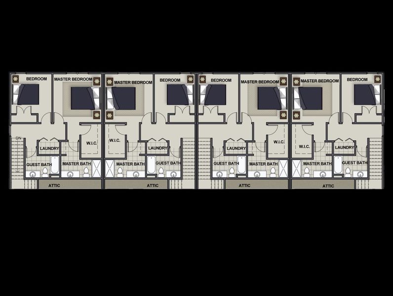 2D floor plan layout for the Hamilton by Riverstone Construction, LLC in The Eleuthera, Chattanooga, TN (Image 5).