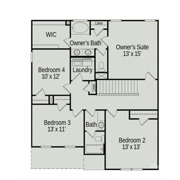 2D floor plan layout of this home in Catawba Trace, Catawba, NC (Image 4).