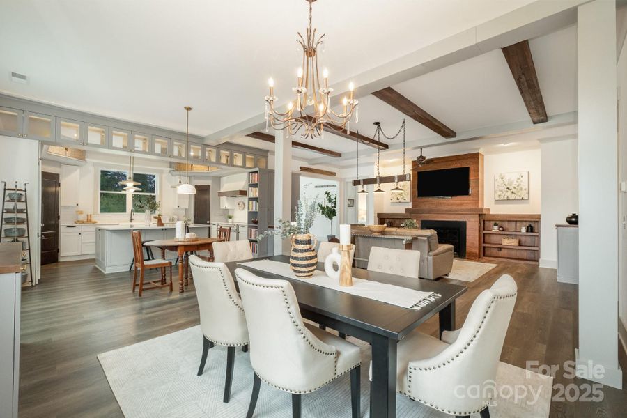 The dining space is the perfect place to enjoy a meal with guests while connecting with the chef in the kitchen The dining space is the perfect place to enjoy a meal with guests while connecting with the chef in the kitchen