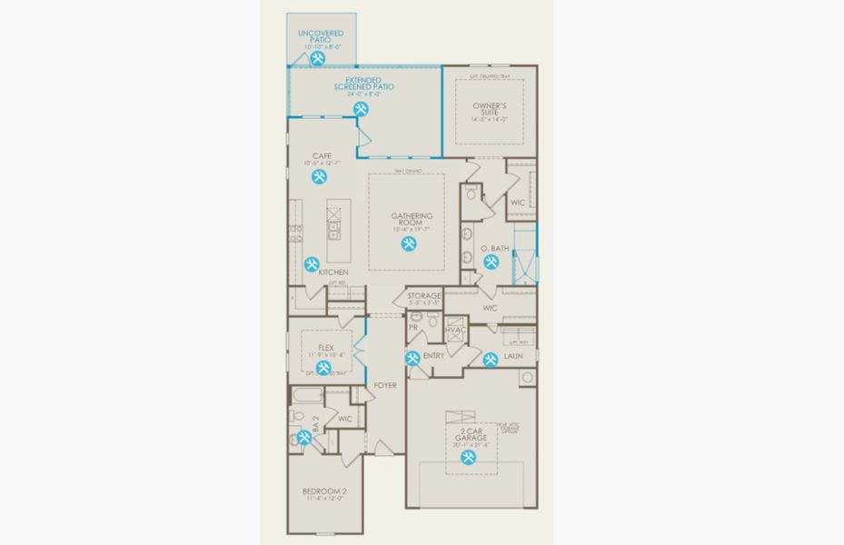 2D floor plan layout of this home in Sun City Hilton Head, Bluffton, SC (Image 3).