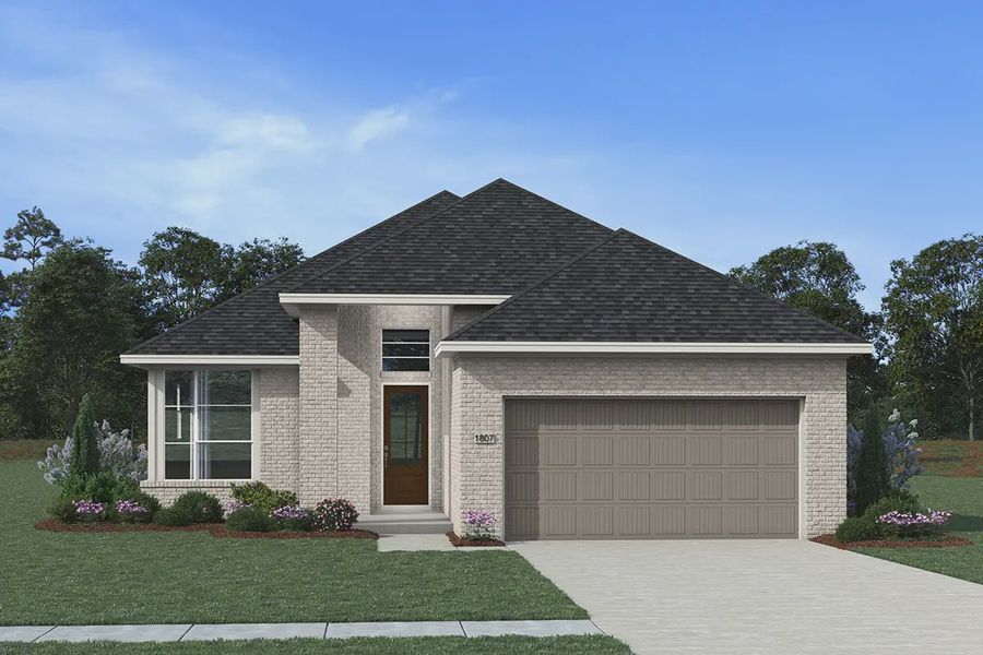Representative exterior photo of a completed home built from the Bonneville by Chesmar Homes in The Woodlands Hills, Willis, TX (Image 14). Representative exterior photo of a completed home built from the Bonneville by Chesmar Homes in The Woodlands Hills, Willis, TX (Image 14).