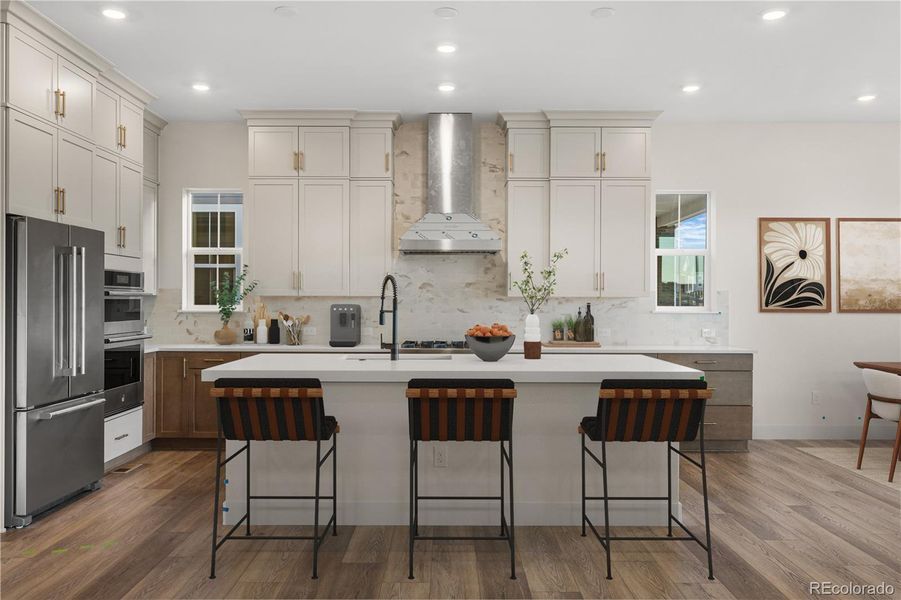 Furnished interior view inside a new home in Reserve at The Canyons, Castle Pines (Image 13). Furnished interior view inside a new home in Reserve at The Canyons, Castle Pines (Image 13).