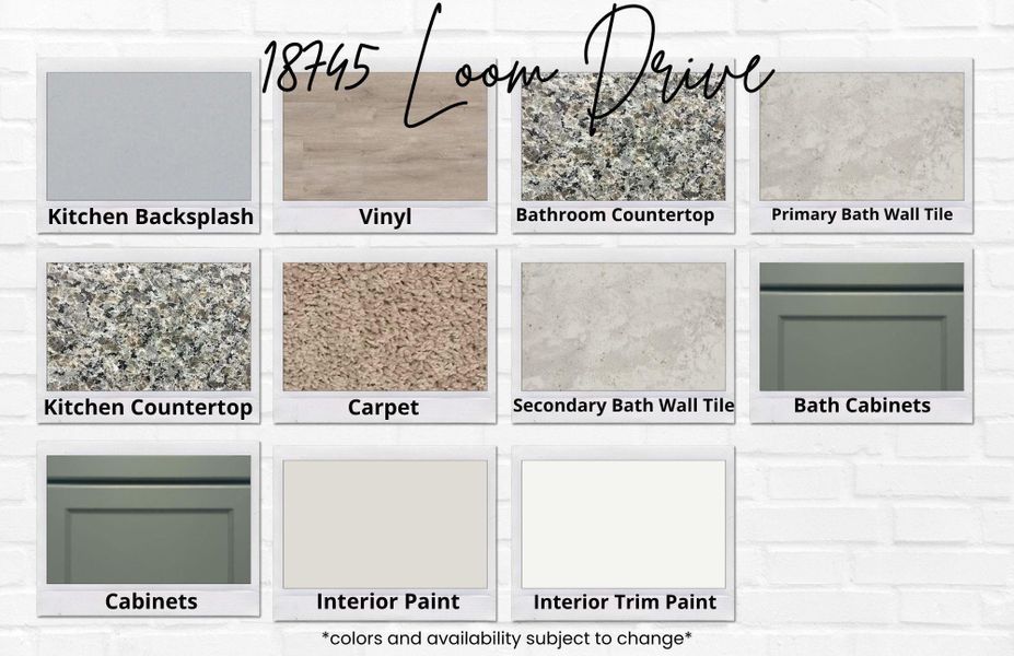 Sample of building materials used in homes in The Enclave at Spring Branch, Montgomery (Image 8).