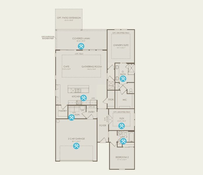2D floor plan layout for the Palmary by Del Webb in Del Webb Saint Johns, St. Johns, FL (Image 4).