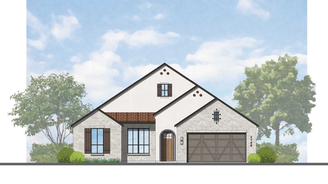 Representative rendering of the exterior for the Canterbury Plan by Highland Homes (Image 34). Representative rendering of the exterior for the Canterbury Plan by Highland Homes (Image 34).