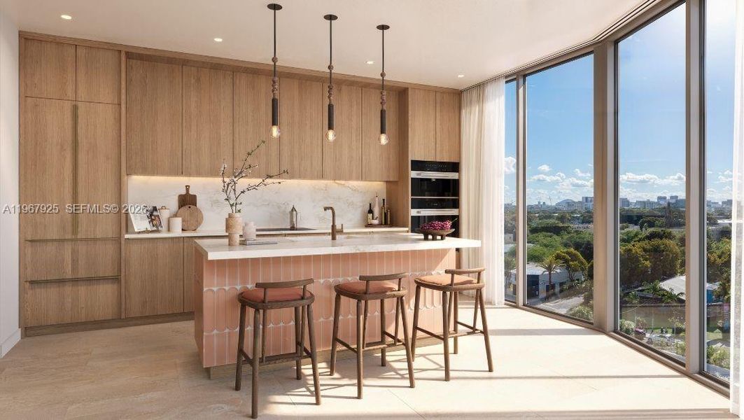 Furnished interior view inside a new home in , Miami (Image 4).