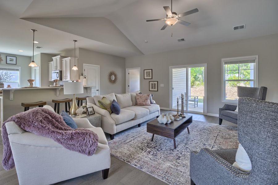 Representative furnished interior of a home built from the Wisteria II by Great Southern Homes in Briarfield, Conway (Image 10).