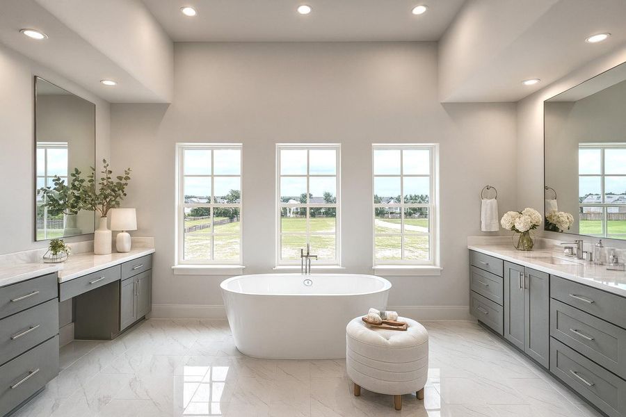 You deserve a bathroom like this - Free Standing Tubs - Vanities on other side of the room. Also has a kneespace (Virtually Staged Picture) You deserve a bathroom like this - Free Standing Tubs - Vanities on other side of the room. Also has a kneespace (Virtually Staged Picture)