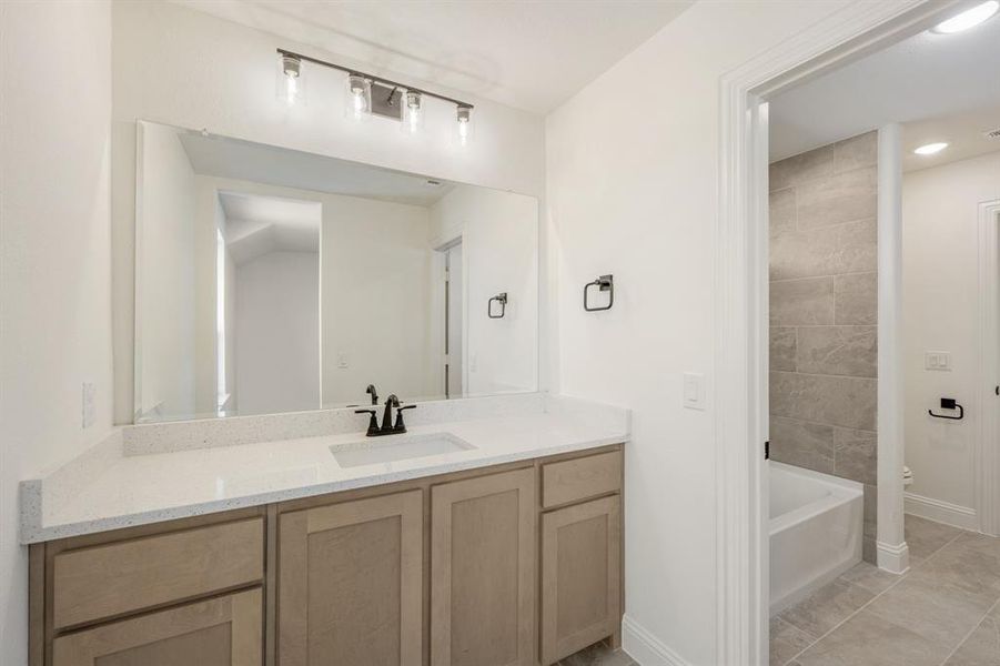 Furnished interior view inside a new home in Windsong Ranch Classic 61, Prosper (Image 18). Furnished interior view inside a new home in Windsong Ranch Classic 61, Prosper (Image 18).