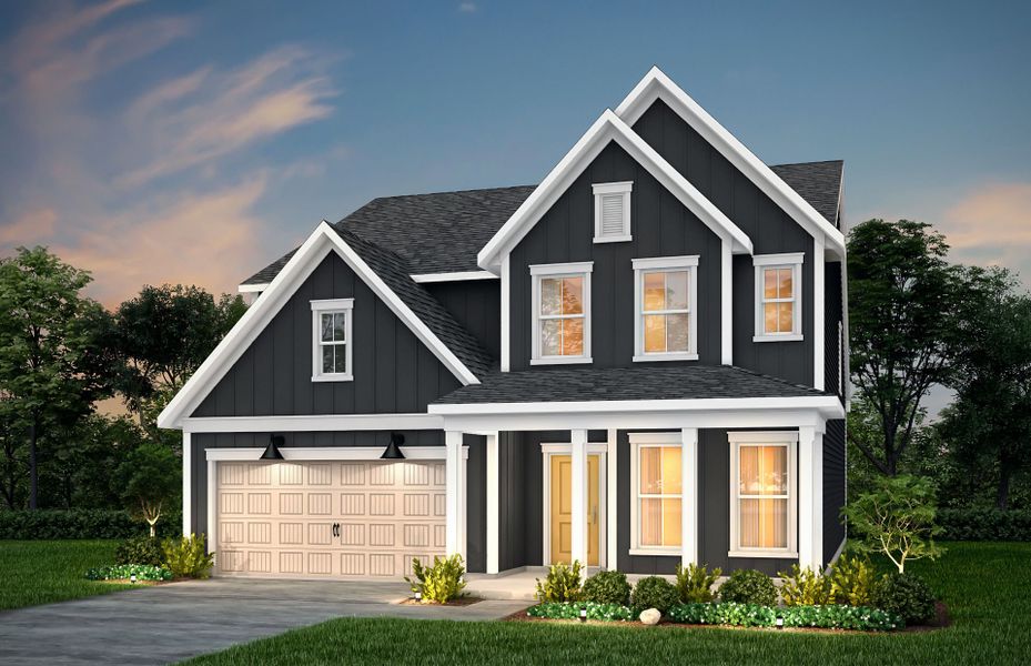 Front exterior of a new home in Cannon Run, Concord, NC, highlighting curb appeal (Image 22).