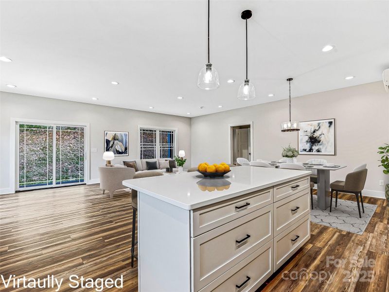 Virtually Staged Kitchen Island