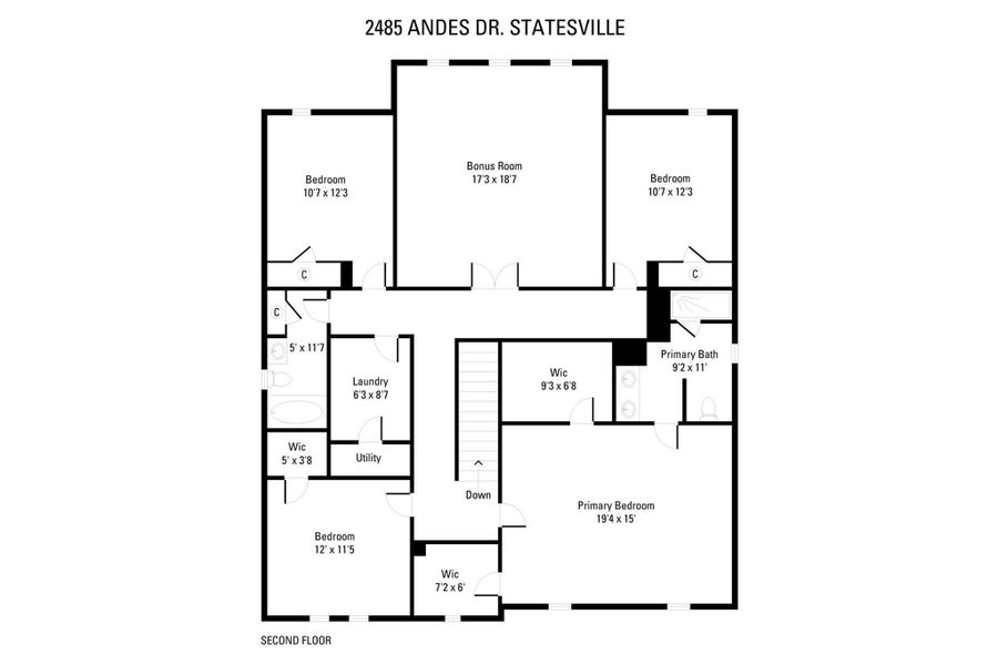 2D floor plan layout of this home in , Statesville, NC (Image 6).