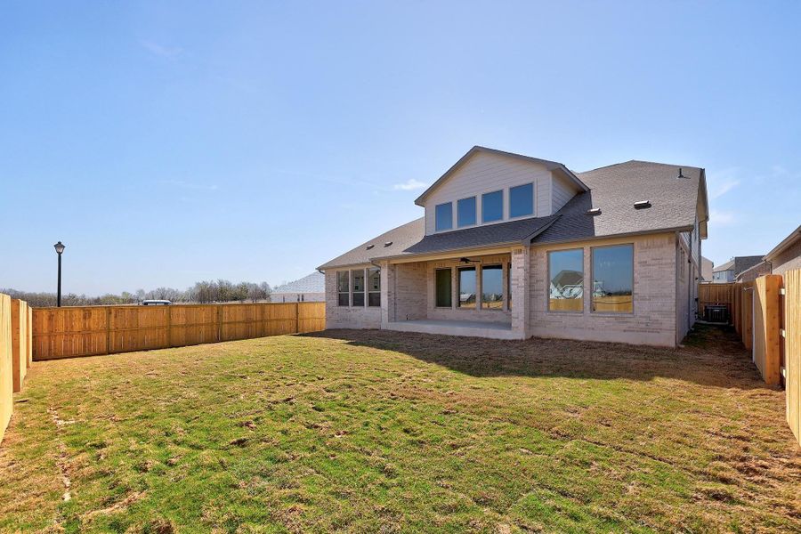 Exterior details and patio area of a home in Flora - 60', Hutto (Image 20).