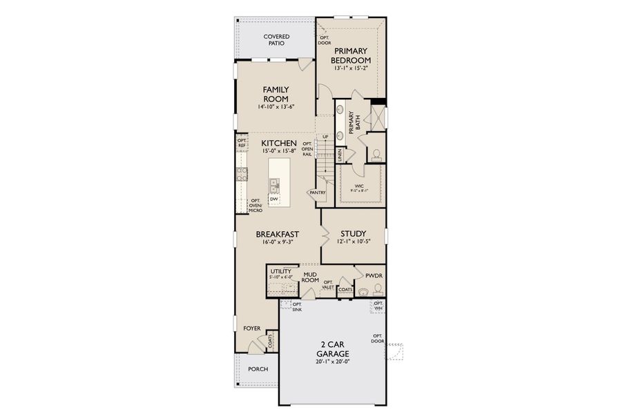 2D floor plan layout for the Granbury by Ashton Woods in The Trails at Carmel, Pflugerville, TX (Image 6).