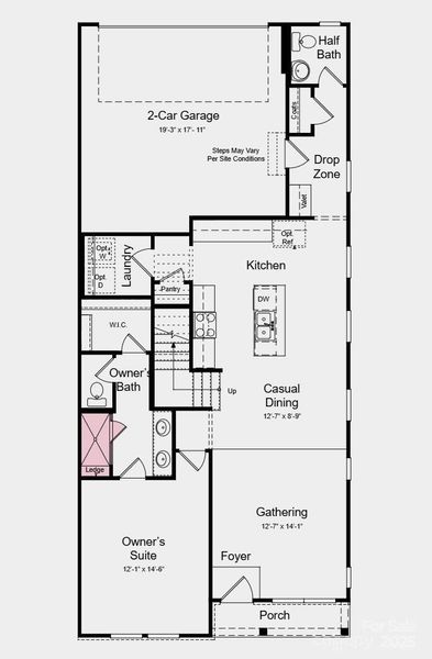 First Floor Plan - Additional highlights include: a walk-in shower with a built-in ledge in the primary bathroom First Floor Plan - Additional highlights include: a walk-in shower with a built-in ledge in the primary bathroom