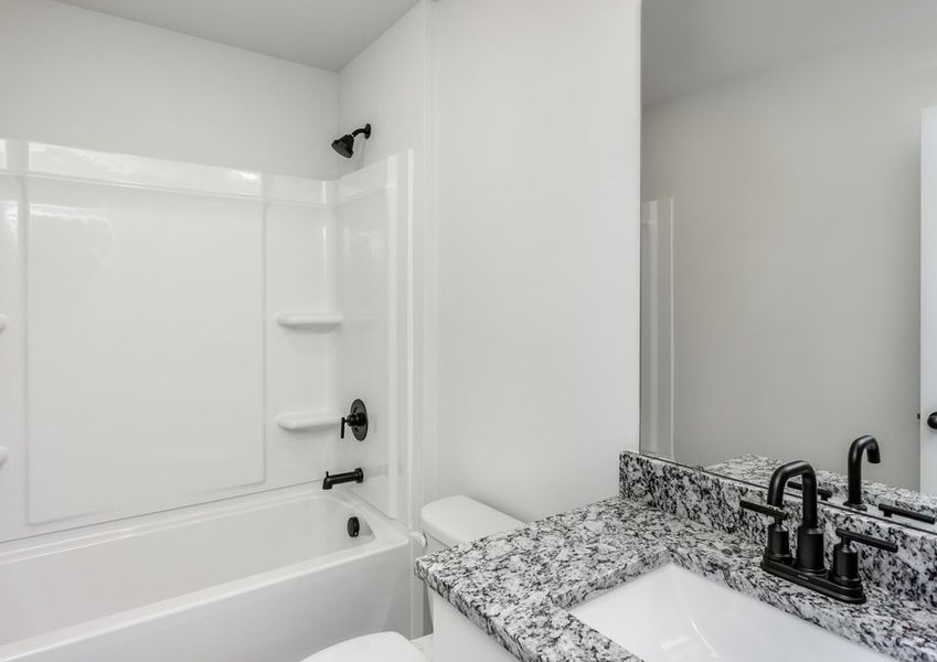 Secondary bathrooms are the perfect space for guests to get ready. Secondary bathrooms are the perfect space for guests to get ready.