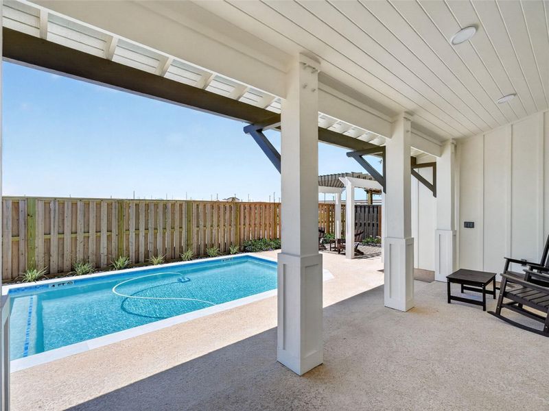 Exterior details and patio area of a home in , Port Aransas (Image 3).
