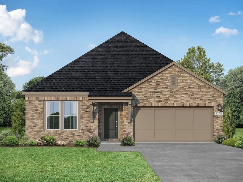 Front exterior of a new home in Meadow Ridge Estates, Josephine, TX, highlighting curb appeal (Image 2). Front exterior of a new home in Meadow Ridge Estates, Josephine, TX, highlighting curb appeal (Image 2).