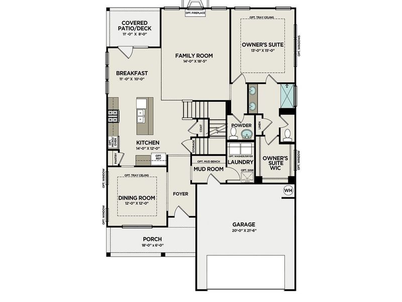 2D floor plan layout of this home in Woods Crossing, Gallatin, TN (Image 5).