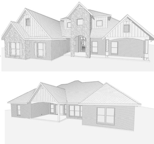 Exterior rendering of this home design in , Lone Oak, TX (Image 1).