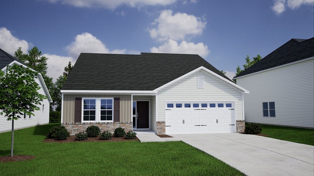 Representative exterior photo of a completed home built from the Gwinnett - Genesis Value Collection by Mungo Homes in Killians Crossing, Blythewood, SC (Image 20).