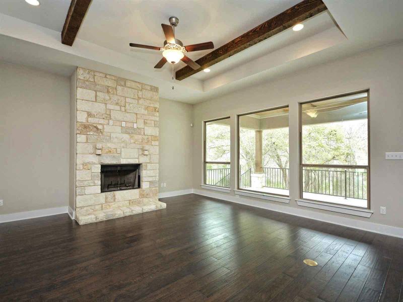 Representative unfurnished interior of a home built from the Madera II by Giddens Homes in Scofield Farms Estates, Georgetown (Image 422).