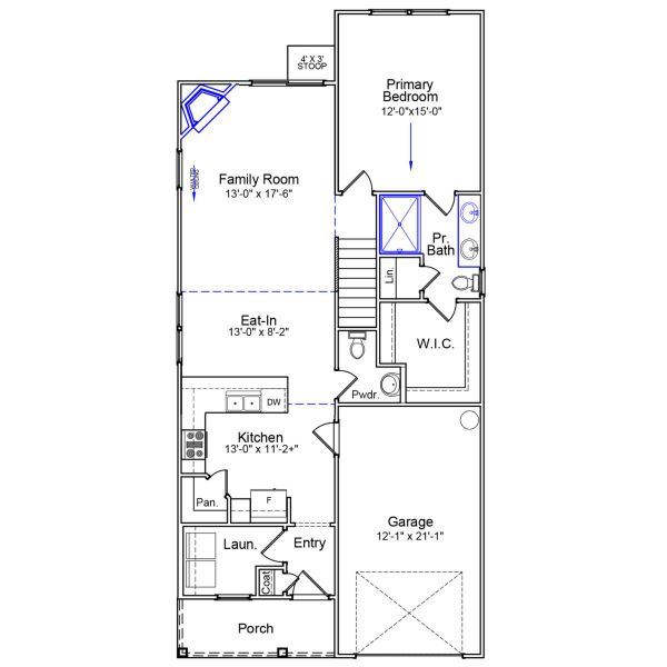 2D floor plan layout of this home in Hanes Lake, Winston-Salem, NC (Image 3).