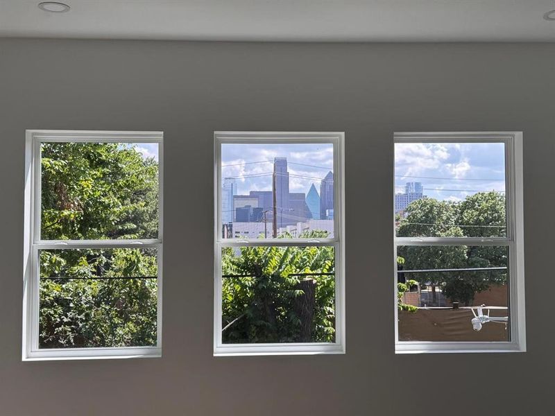 Downtown view from the master bedroom window.