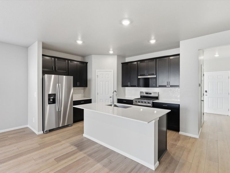 Furnished interior view inside a new home in Buffalo Highlands: The Canyon Collection, Commerce City (Image 5).