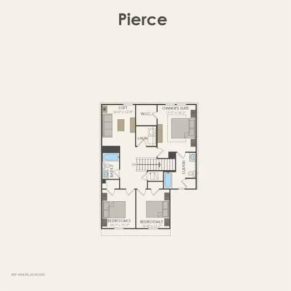 2D floor plan layout of this home in Mavera, Conroe, TX (Image 2).