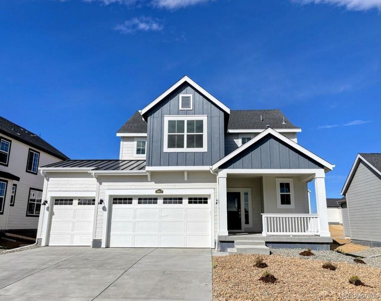 Front exterior of a new home in Independence, Elizabeth, CO, highlighting curb appeal (Image 14). Front exterior of a new home in Independence, Elizabeth, CO, highlighting curb appeal (Image 14).