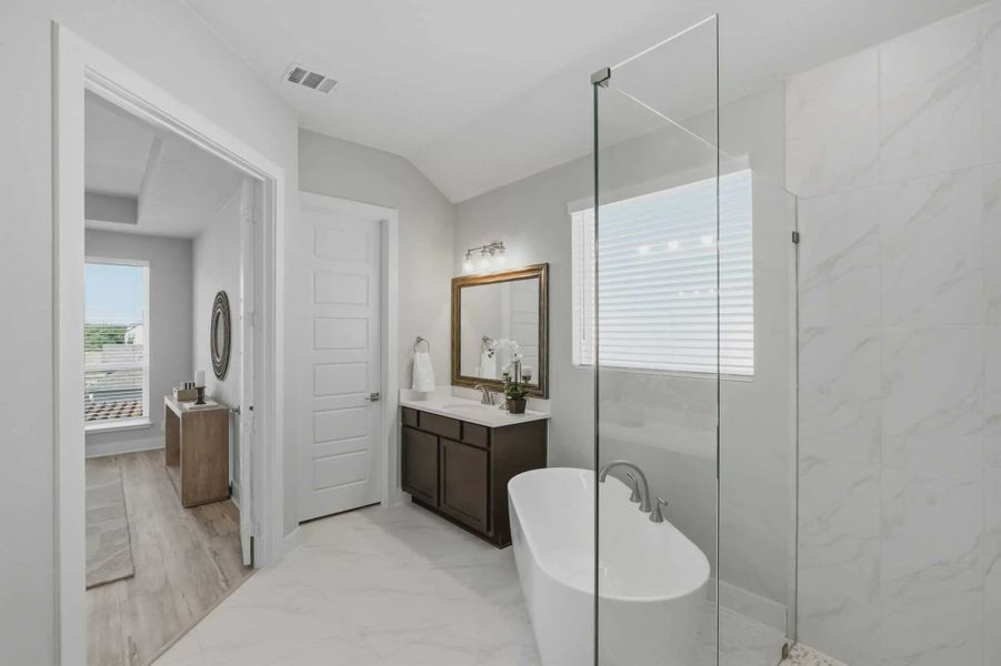 Representative furnished interior of a home built from the Brody by Chesmar Homes in Esperanza 60's, Boerne (Image 7).
