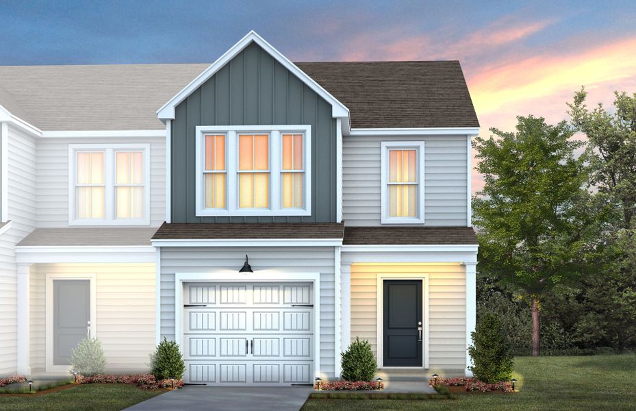 Front exterior of a new home in Poets Walk, Whitsett, NC, highlighting curb appeal (Image 26).