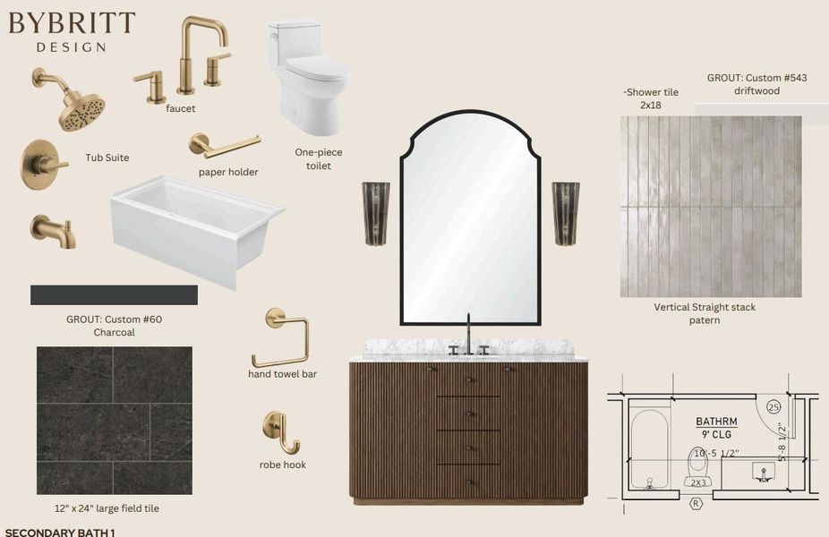A refined palette of modern bathroom fixtures and finishes, perfect for a contemporary retreat.